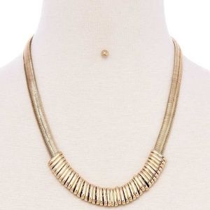 New Gold Tone Snake Chain With Rings